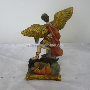 Estatua de arte religiosa personalizada Polyresin San Miguel Arcángel fabrica católicos religiosos - Product Image 4