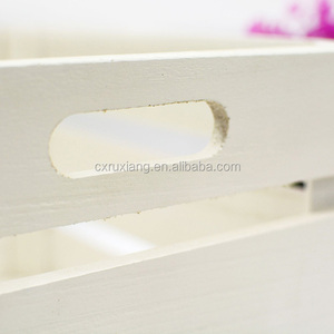 Scatola per Fiori in Legno Bianco Stile <span class=keywords><strong>Nautico</strong></span> Vintage, Forma Quadrata con Logo - Product Image 5