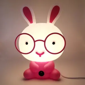 Luz noturna led de desenho animado coelho, luz noturna para crianças, para o quarto