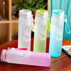 Colorato lettera bottiglia di acqua di vetro <span class=keywords><strong>con</strong></span> copertura del panno glassato bottiglia di vetro portatile bere tazza - Product Image 4