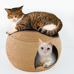 Venta caliente de las <span class=keywords><strong>cuatro</strong></span> estaciones de papel corrugado gato de Casa resistente al desgaste esférica gato de casa - Product Image 1