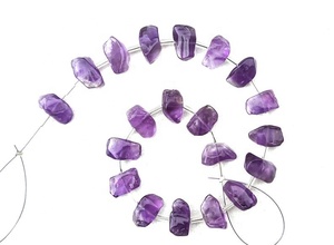 Center Drilled Polished Rough Natural Purple Amethyst Gemstone Top Quality February Birthstone Making Jewelry - Product Image 2