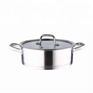 Two handle hot pot stainless steel parini cookware set pot factory produce hot sale