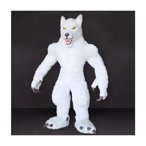 High Quality Custom Cartoon Character Promotional Soft Plush Realistic Novelty Fur Wolf Costume For Halloween