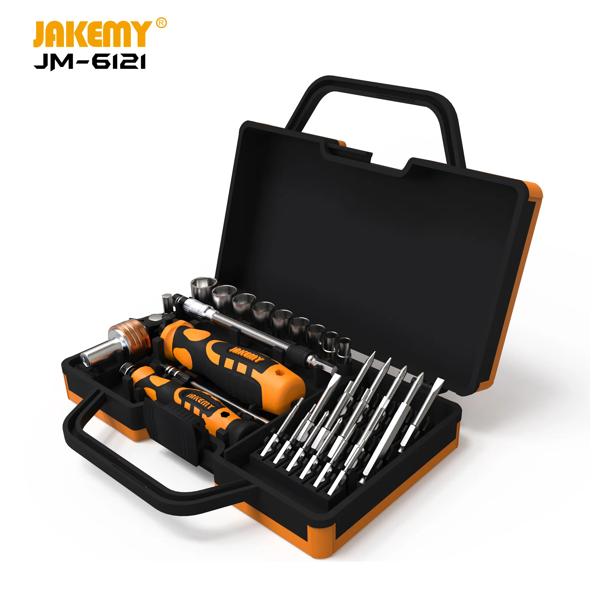 JAKEMY JM-6121 portable repair tools 31pcs in 1 professional diy repair tool kit ratchet screwdriver set for computer