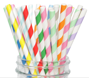 Venta wholesale PROFESSIONAL stripes Recycled Biodegradable tea <span class=keywords><strong>bubble</strong></span> paper small straws China - Product Image 2