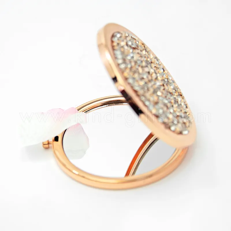 Miroir de maquillage bijoux compact, produit populaire, usine, OEM cristal scintillant