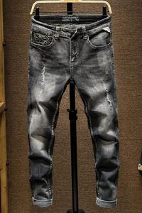Calças <span class=keywords><strong>jeans</strong></span> masculinas nostálgicas, calças de cabelo apertado para homens