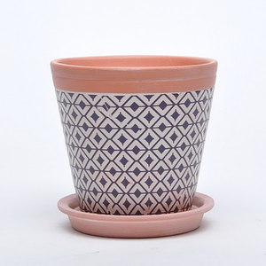 Precio barato al por mayor jardín de casa pequeñ<span class=keywords><strong>a</strong></span> maceta de flores de arcilla hecha <span class=keywords><strong>a</strong></span> mano olla con bandeja - Product Image 5