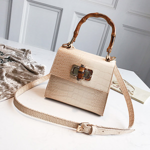 Femminile modello di <span class=keywords><strong>borsa</strong></span> di <span class=keywords><strong>coccodrillo</strong></span> piccola piazza femminile nuova estate di spalla di modo crossbody sacchetto di bambù del sacchetto del supporto - Product Image 3