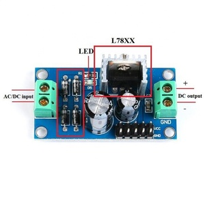 Venta caliente LM7805 <span class=keywords><strong>LM7809</strong></span> LM7812 DC/AC Regulador de voltaje Módulo de fuente de alimentación 5V 9V 12V Salida Max 1.2A - Product Image 2