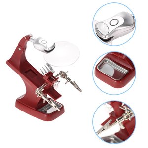 3x 4.5x Tafelvergrootglas Met Ledverlichting Soldeerglazen Ijzeren Stationsklem Vergrootglas Reparatiegereedschap <span class=keywords><strong>Loupe</strong></span> - Product Image 5