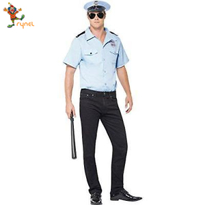 PGMC1888 Nouveau design Adulte Bleu <span class=keywords><strong>Policier</strong></span> Cop jeu de Rôle cosplay Hommes <span class=keywords><strong>Costume</strong></span> - Product Image 1