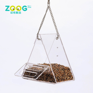 Novidade cantarolando acrílico transparente janela pássaro alimentador alimento - Product Image 1
