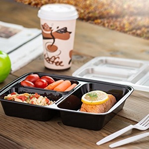 Hộp Đựng Thực Phẩm 32Oz Bằng Nhựa Không Chứa Bpa Có Thể Xếp Chồng Được Hộp Đựng Thức Ăn Mang Đi 3 Ngăn Có Nắp Đậy Kín Khí - Product Image 3