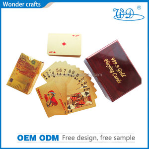 57x87mm 54 pcs paquet de boîte <span class=keywords><strong>en</strong></span> bois personnalisé 100% <span class=keywords><strong>en</strong></span> plastique 24 K <span class=keywords><strong>or</strong></span> pur 100 NOUS <span class=keywords><strong>dollar</strong></span> étanche cartes à jouer - Product Image 4