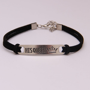 Pulsera de cuero ajustable para parejas, brazalete de pareja, regalo - Product Image 3