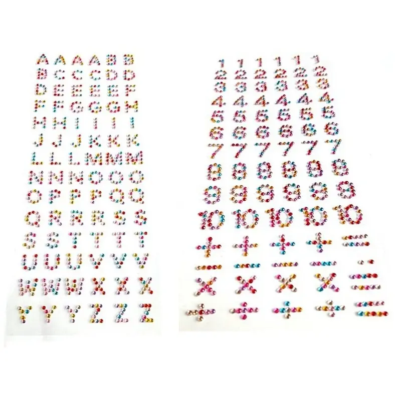 100 Vellen Per Pak 3D Diamant Scrapbook Decoratieve Alfabet Nummer Sticker