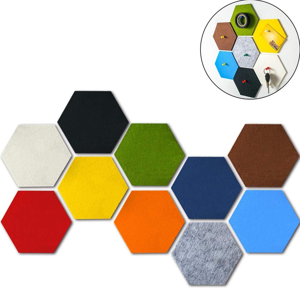 Настенные декоративные наклейки для плитки, шестиугольные самоклеящиеся фетровые наклейки, булавки для фотографий, пробковые доски с булавкой