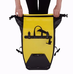 ODM COME-002 Asciutto Impermeabile Incatramata Del PVC 27L Messaggero Bicicletta Cremagliera Cremagliera di Alimentari Carrier Doppio Posteriore di TPU Sacchetto <span class=keywords><strong>Bici</strong></span> di Riciclaggio borse laterali - Product Image 3