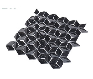 Torna Pittura <span class=keywords><strong>Rosa</strong></span> Bevel 3D Bagno Mosaico di <span class=keywords><strong>Piastrelle</strong></span> di Vetro - Product Image 4
