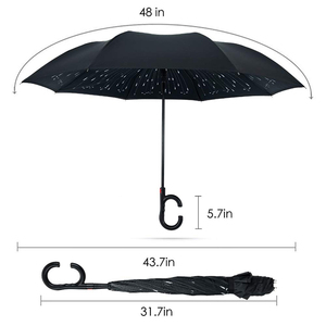 Xếp Trong Ra Ngoài Lộn Ngược Xuống Bảo Vệ UV Độc Đáo Windproof Gấp Đôi Hai Lớp tự động Mở Ngược Ô - Product Image 2