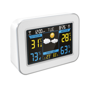 Gran pantalla LCD digital WiFi estación meteorológica y pronóstico para interior uso al aire libre con reloj despertador - Product Image 1