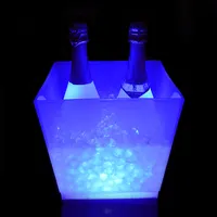 Fuente de la fábrica barware rgb luz vodka champán luz led cubo de hielo de plástico 10 litros