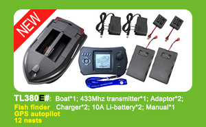 Suministro Directo de Fábrica Skywolf TL380 380E Barco <span class=keywords><strong>Cebador</strong></span> RC de Doble Casco con 12 Puntos de Cebo GPS Sonda Localizadora de Peces y Piloto Automático para Pesca en el Mar - Product Image 6