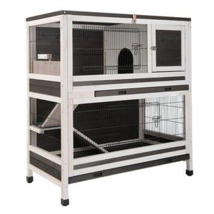Cage en bois pour animaux domestiques, 4 pièces, 2 étages, <span class=keywords><strong>maison</strong></span> pour <span class=keywords><strong>lapin</strong></span> - Product Image 1