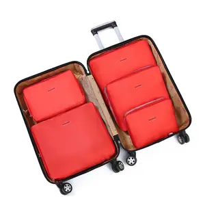 YS-Z045 Custom logo 5 piece travel luggage packing cubes suitcase organizer traveling organizer set