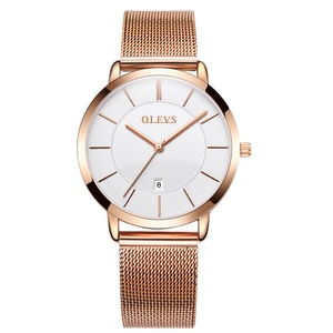 <span class=keywords><strong>OLEVS</strong></span>-relojes ultrafinos para <span class=keywords><strong>mujer</strong></span>, de pulsera, de cuarzo, resistente al agua, de acero inoxidable con fecha, con calendario, 5869 - Product Image 4