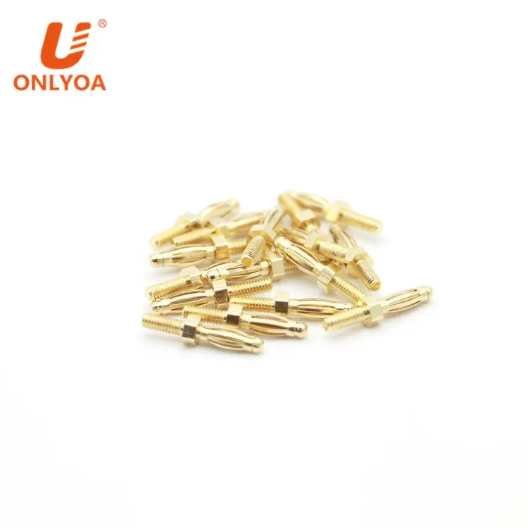 2.5mm Hexagon Banana Plug Copper Plated Male Tail Thread M2.5 Electronic Component Connector U6041