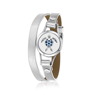 Encanto de cuero pulsera palma de mano de difusor <span class=keywords><strong>del</strong></span> aceite esencial medallón perfume brazalete - Product Image 3