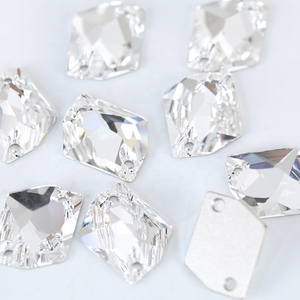 Top qualité or bas gros Triangle verre coudre sur strass dos plat couture sur strass pour strass épingle à cheveux - Product Image 6