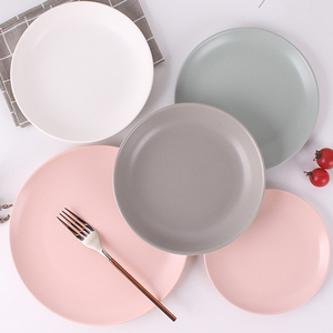 جولة متعددة الألوان ماتي الصقيل الطعام مخصص مطبوعة أطباق عشاء لوحة سيراميك لمطعم - Product Image 1