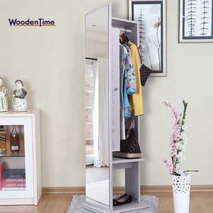 mural accroché rotation de stockage mobile push-sur <span class=keywords><strong>manteau</strong></span> rack/pleine longueur bijoux miroir <span class=keywords><strong>armoire</strong></span> avec garde-robe - Product Image 1