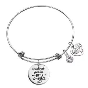 Loftily Fashion Women Jewelry friends sister mother daughter heart Tree of Life Stainless Steel Adjustable Bangle bracelet