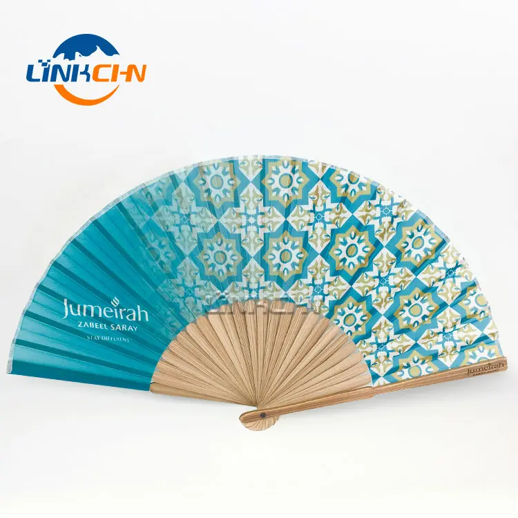 8 inch sublimated advertising custom folding hand fan