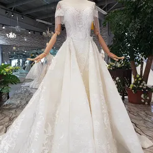 HTL334 parti düğün elbisesi lüks püskül gelin lengha mermaid çin düğün elbisesi