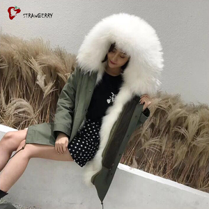 Mujeres de invierno de la moda ropa de piel de mapache forro Parka abrigo para la venta - Product Image 1