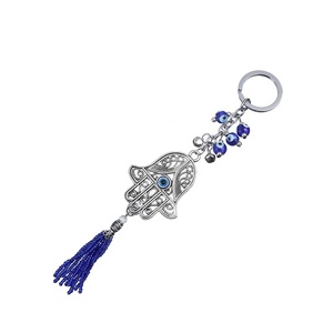 Nouvelle Arrivée Palm Pendentif Fatima Hamsa Main porte-clés Avec Verre Perle Gland - Product Image 2