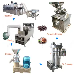 Hoge Kwaliteit Cacao Poeder Making Machine Cacao Product Lijn Verwerkingsbedrijf Cacao Verwerking Apparatuur
