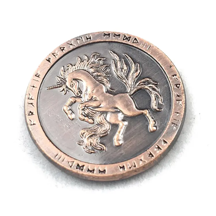Custom โบราณสัตว์ Horse Dragon Design 3D เหรียญโลหะเก็บ
