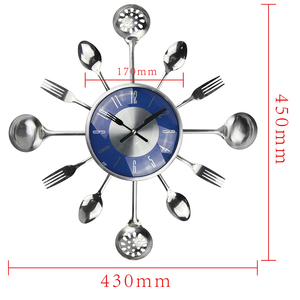 Orologio da Parete Decorativo a Forma di Posate per Cucina, Design Creativo, Grande Orologio in Metallo da 18 Pollici al Quarzo per <span class=keywords><strong>Soggiorno</strong></span> - Product Image 6