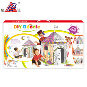 Çocuklar için karton Mini sirk çadır DIY kalem ile Doodle çadır sirk oyuncaklar - Product Image 3