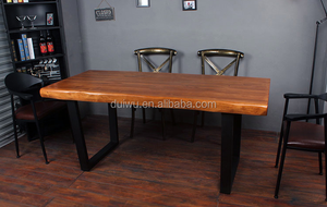 Cuisine chambre utilisé meubles récupérés bois exotique table à manger - Product Image 2