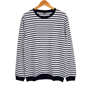 New Design Custom Striped T shirt Man Long Sleeve Oversized Tshirt