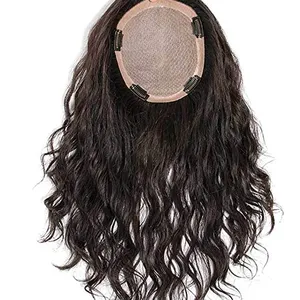 Divaswig atasan rambut manusia bergelombang, dasar Mono untuk wanita, dasar sutra gratis bagian atas rambut untuk penipis rambut putih