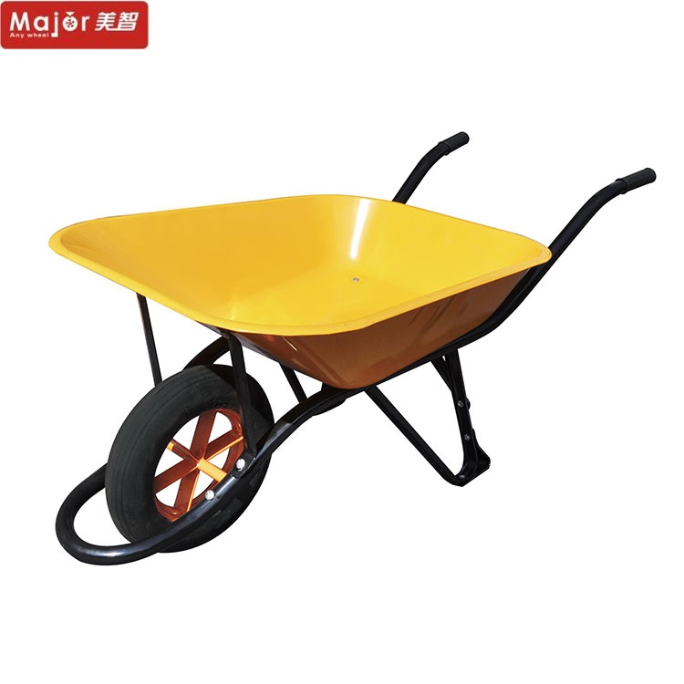 Китайская Тяжелая тачка со стальным лотком и одним пневматическим колесом WB6400